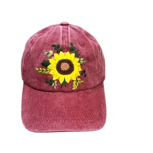 Sunflower Embroidered Cap